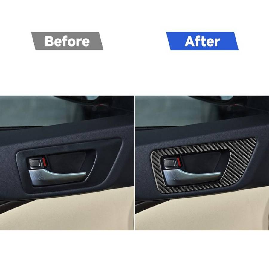 Car Carbon Fiber Inside Door Handle Panel Decorative Sticker for Toyota Highlander 2014-2019, Left D