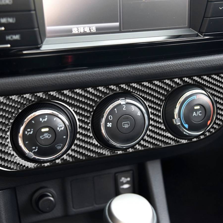 Car Carbon Fiber Air Conditioning Switch Panel Decorative Sticker for Toyota Corolla / Levin 2014-20