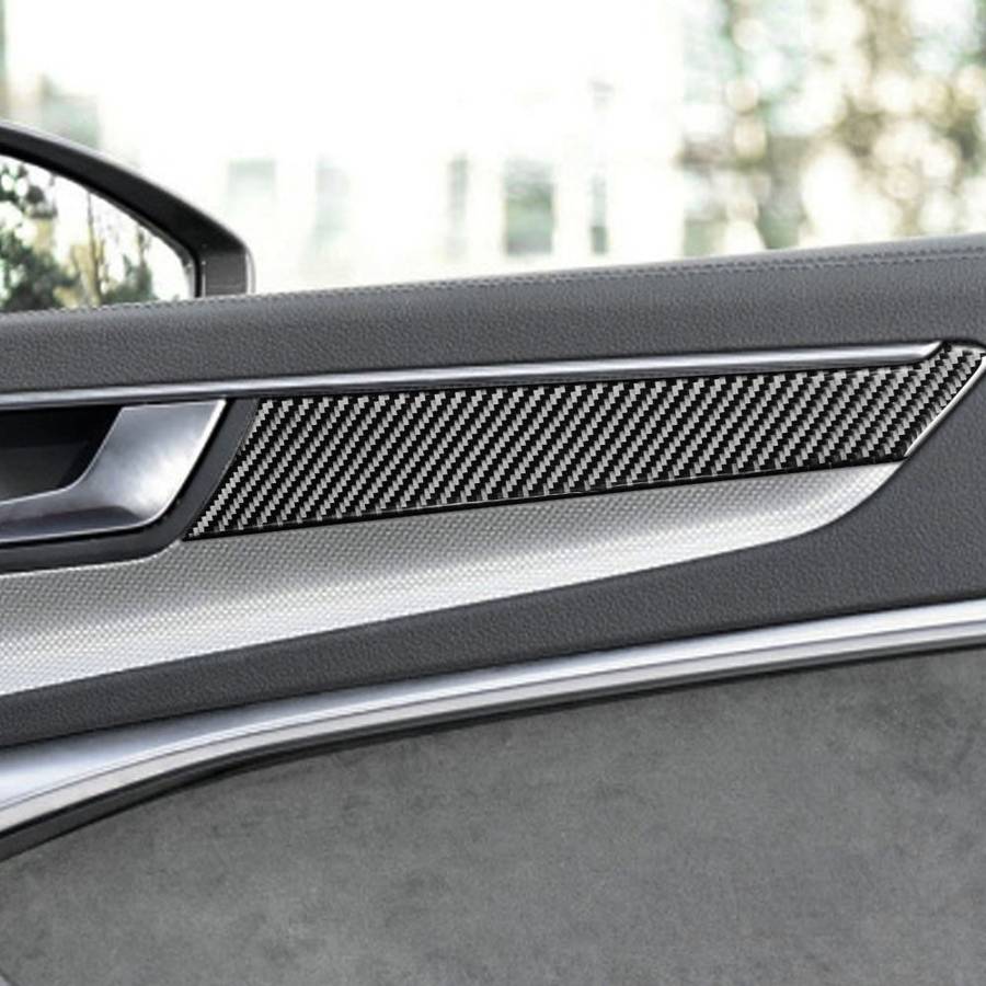 Car Carbon Fiber Door Panel Decorative Sticker for Audi A6L / A7 2019-, Left and Right Drive Univers