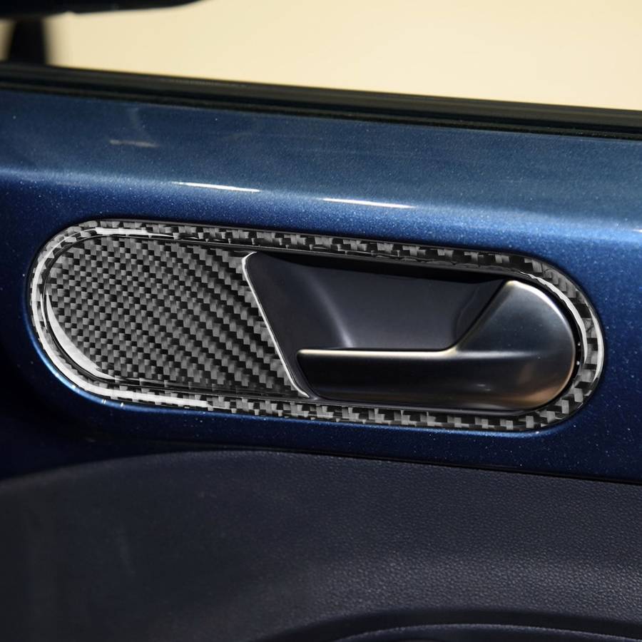 Car Carbon Fiber Door Inside Handle Decorative Sticker for Volkswagen Beetle 2012-2019, Left Drive