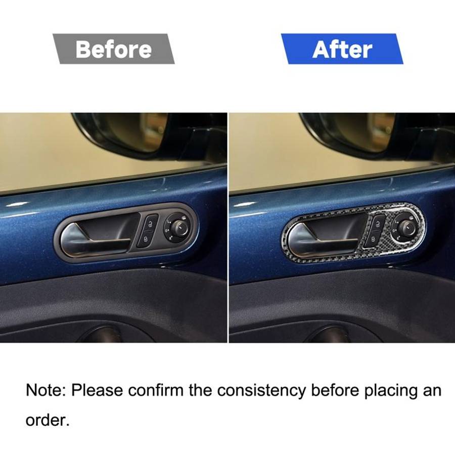 Car Carbon Fiber Door Inside Handle Decorative Sticker for Volkswagen Beetle 2012-2019, Left Drive