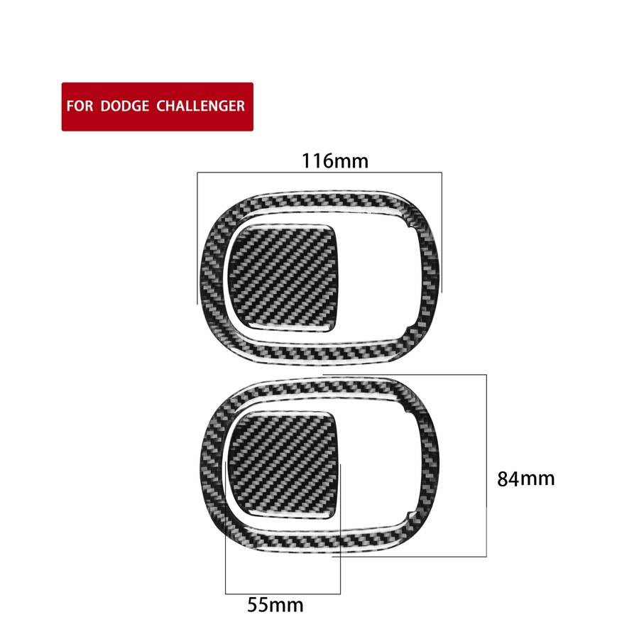 4 PCS / Set Carbon Fiber Car Seat Back Decorative Sticker for Dodge Challenger 2015 to Now, Left Dri