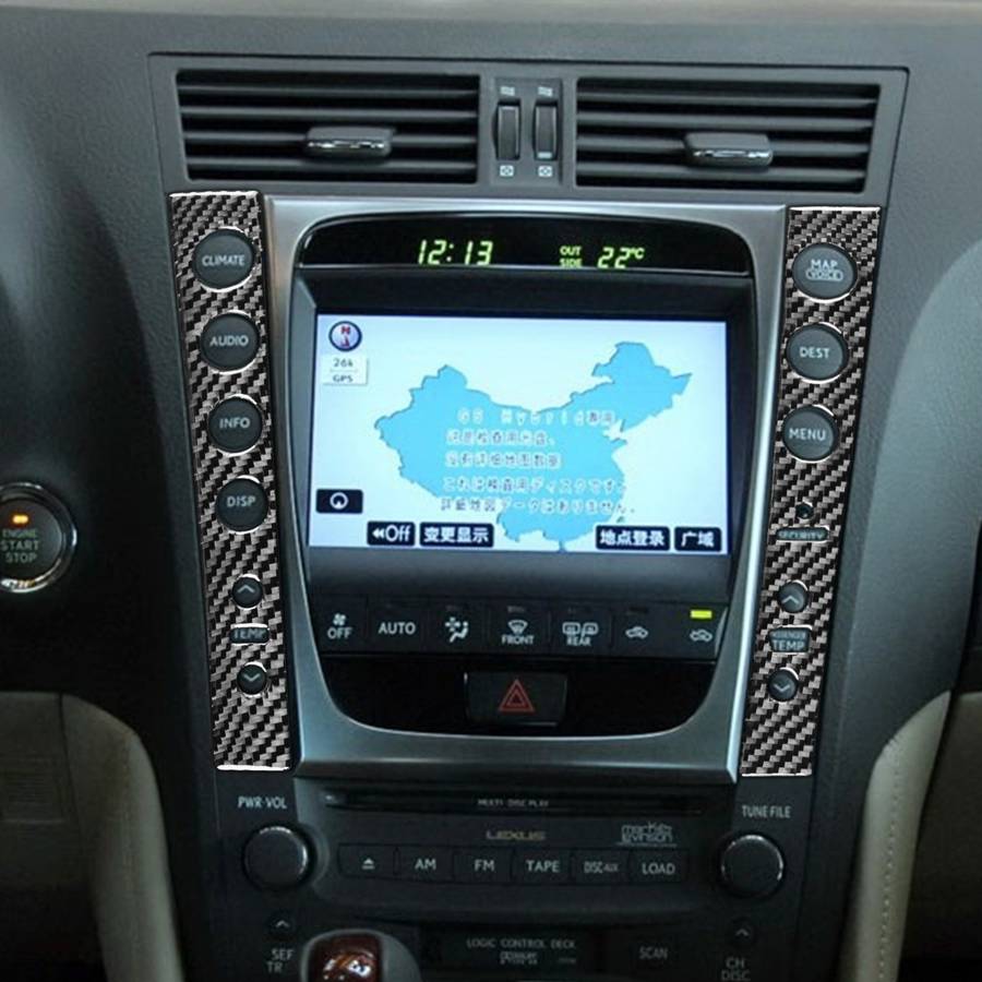2 PCS / Set Carbon Fiber Car Central Control Panel B Version Decorative Sticker for Lexus GS 2006-20
