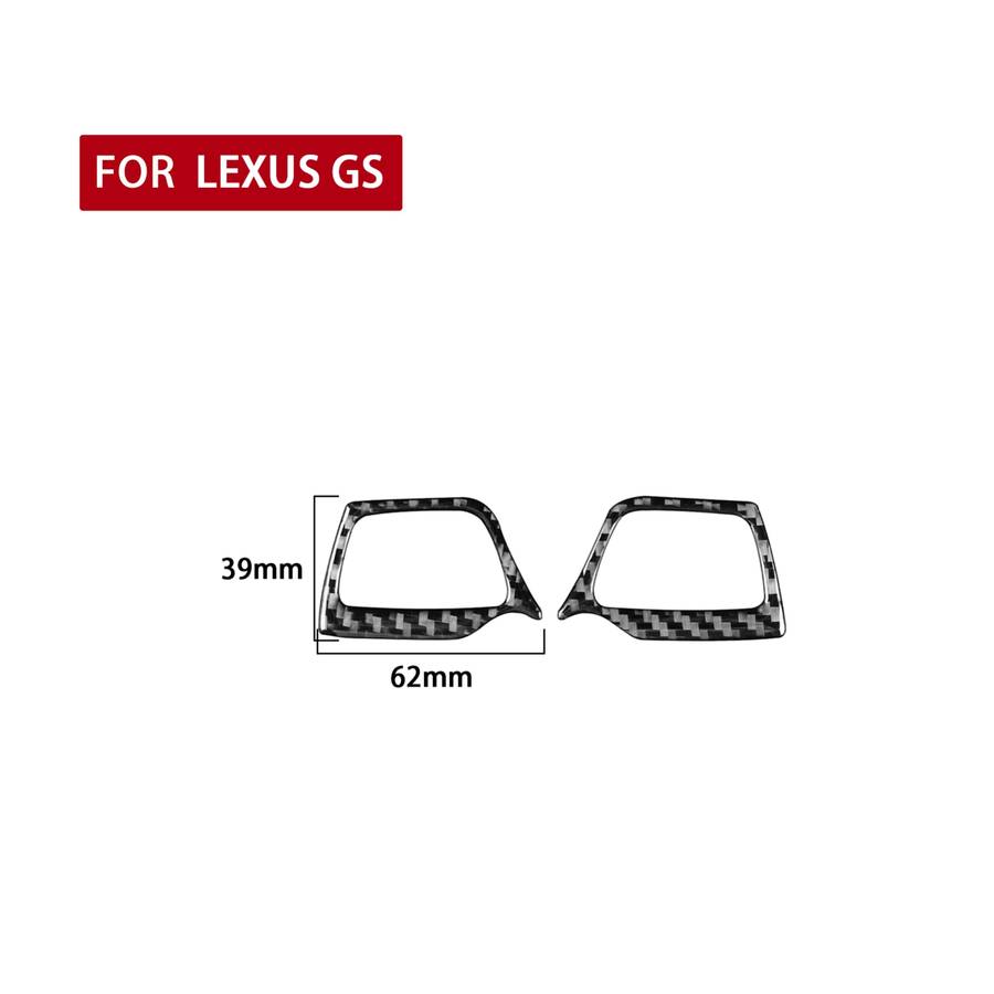 2 PCS / Set Carbon Fiber Car Steering Wheel Button A Version Decorative Sticker for Lexus GS 2006-20