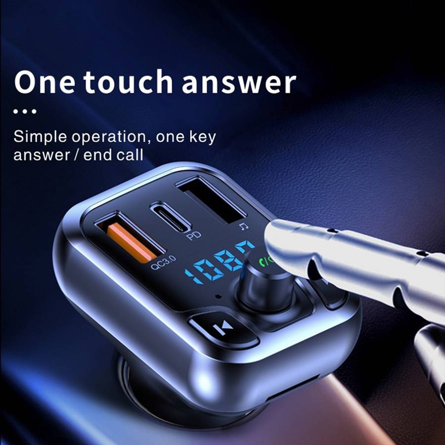 Car QC3.0 Fast Charge Bluetooth 5.0 MP3 Player FM Transmitter