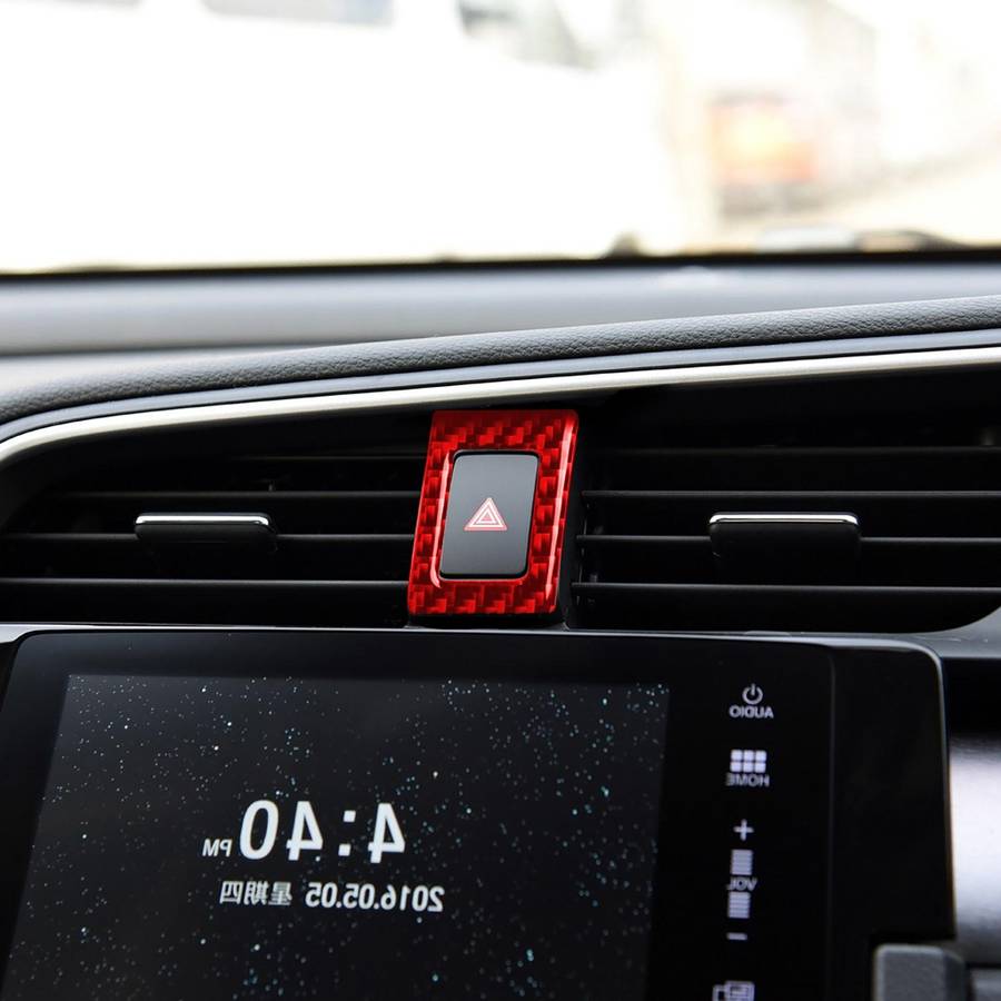 Car Carbon Fiber Double Flash Light Decorative Sticker for Honda Tenth Generation Civic 2016-2019, R