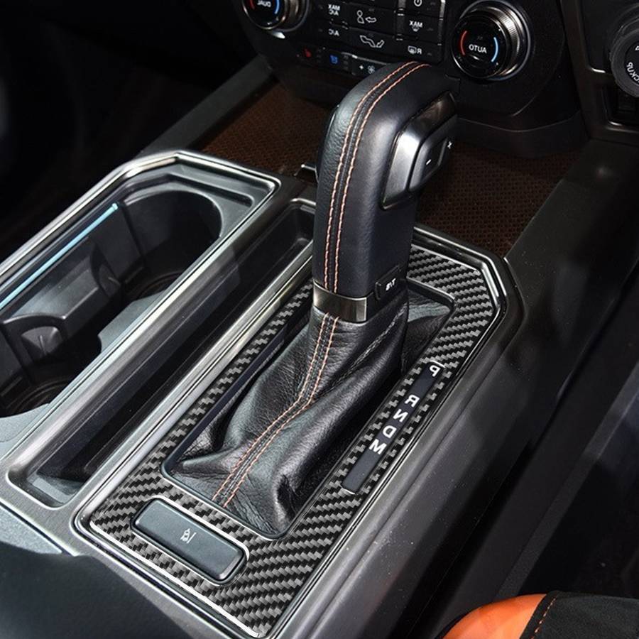 Car Carbon Fiber Gear Panel A Decorative Sticker for Ford F150 2017-2020, Right Drive