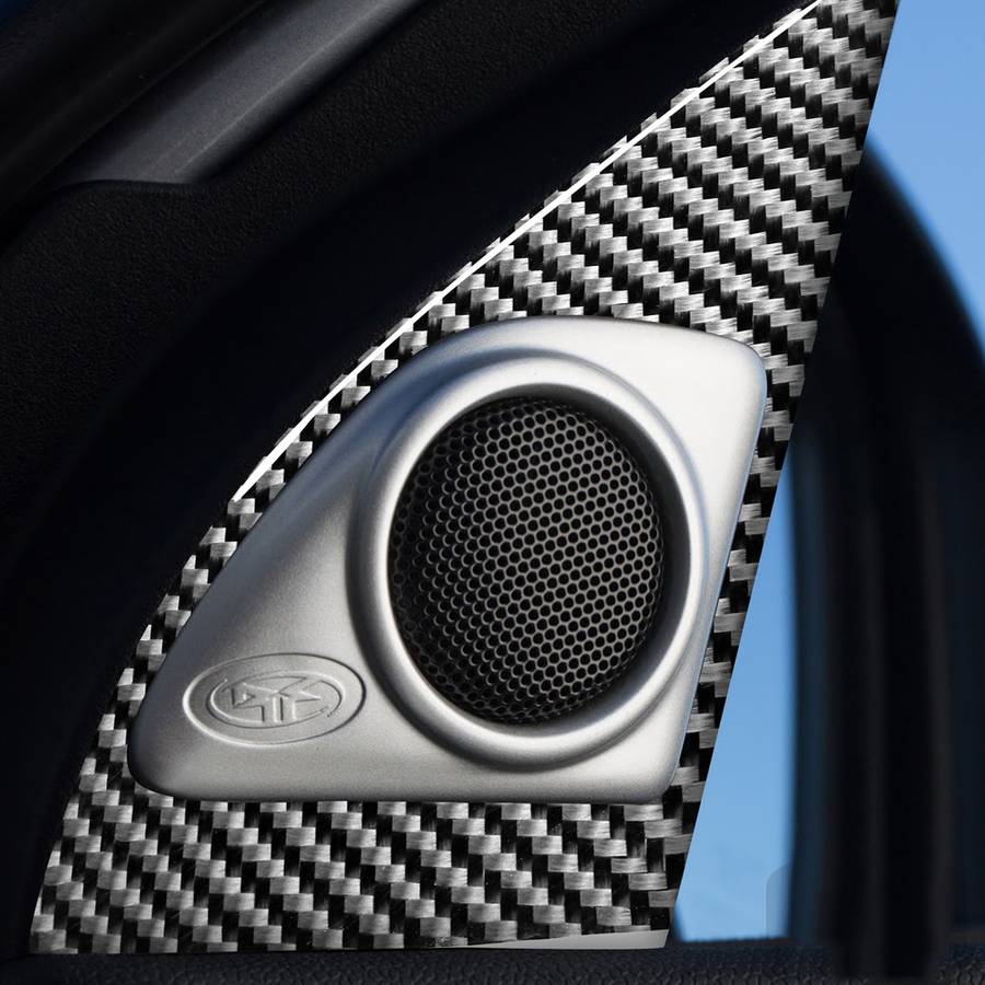 2 PCS Car Carbon Fiber Left and Right Speakers Decorative Sticker for Mitsubishi Lancer EVO (Only DE