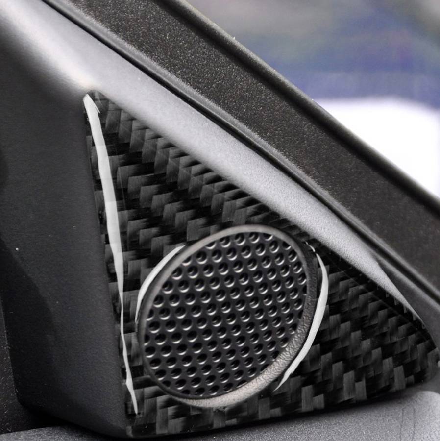 2 PCS Car Carbon Fiber Door Horn Decorative Sticker for Nissan GTR R35 2008-2020, Left and Right Dri