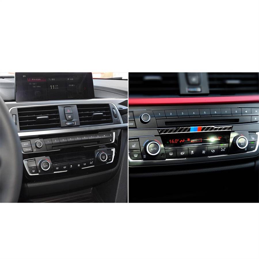 Three Color Carbon Fiber Car Central Control CD Decorative Sticker for BMW (F30) 2013-2015 / (F34) 2