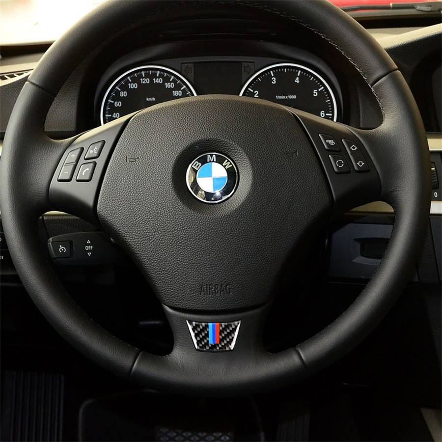 Little B Version Three Color Carbon Fiber Car Steering Wheel Decorative Sticker for BMW E90 2005-201