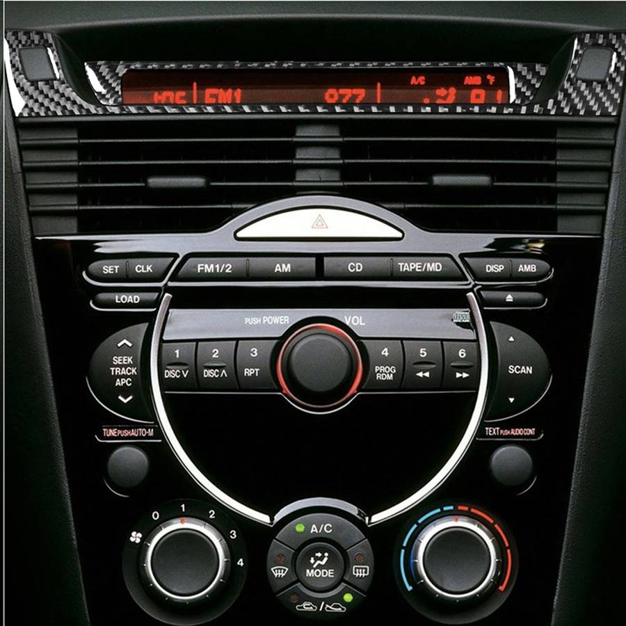 2 PCS Car Carbon Fiber Information Display Decorative Sticker for Mazda RX8 2004-2008, Left and Righ