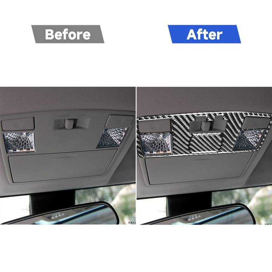 2 in 1 Car Carbon Fiber Rear Reading Light A Style Decorative Sticker for Mazda RX8 2004-2008, Left