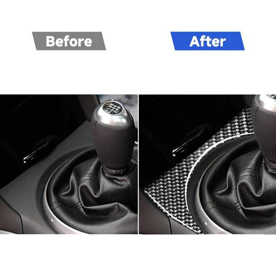 Car Carbon Fiber Gear Position Console Upper Decorative Sticker for Mazda RX8 2004-2008, Left and Ri