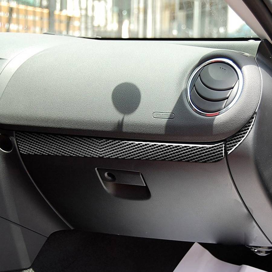2 in 1 Car Carbon Fiber Passenger Side Storage Decorative Sticker for Mazda RX8 2004-2008, Left and