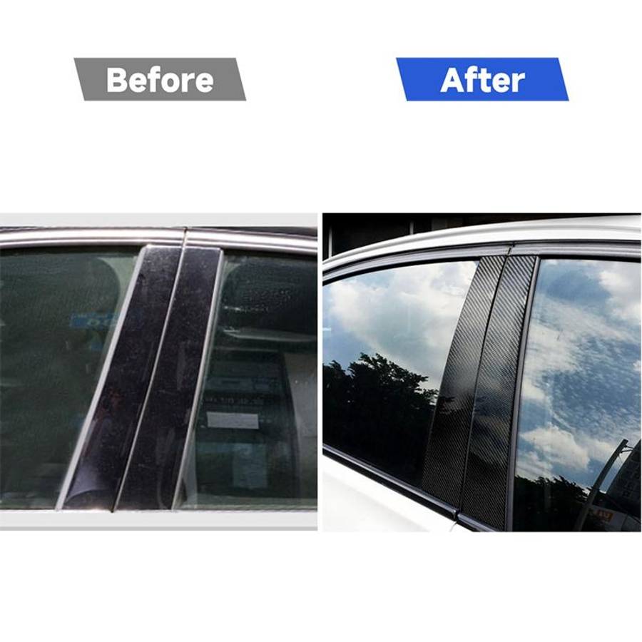 Car Carbon Fiber B Pillar Decorative Sticker for BMW E60 2004-2010, Left and Right Drive Universal