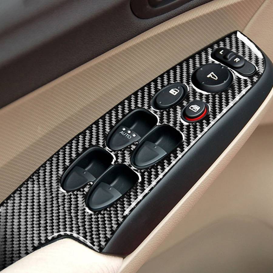 4 in 1 Car Carbon Fiber Glass Lift Panel Decorative Sticker for Honda Civic 8th Generation 2006-2011