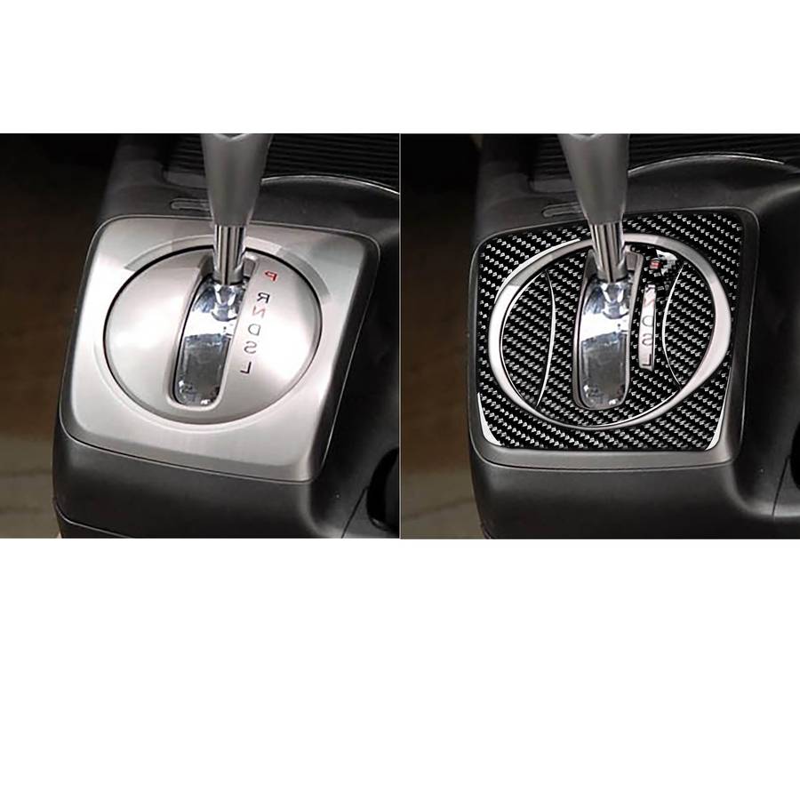 4 in 1 Car Carbon Fiber Automatic Gear Set Decorative Sticker for Honda Civic 8th Generation 2006-20
