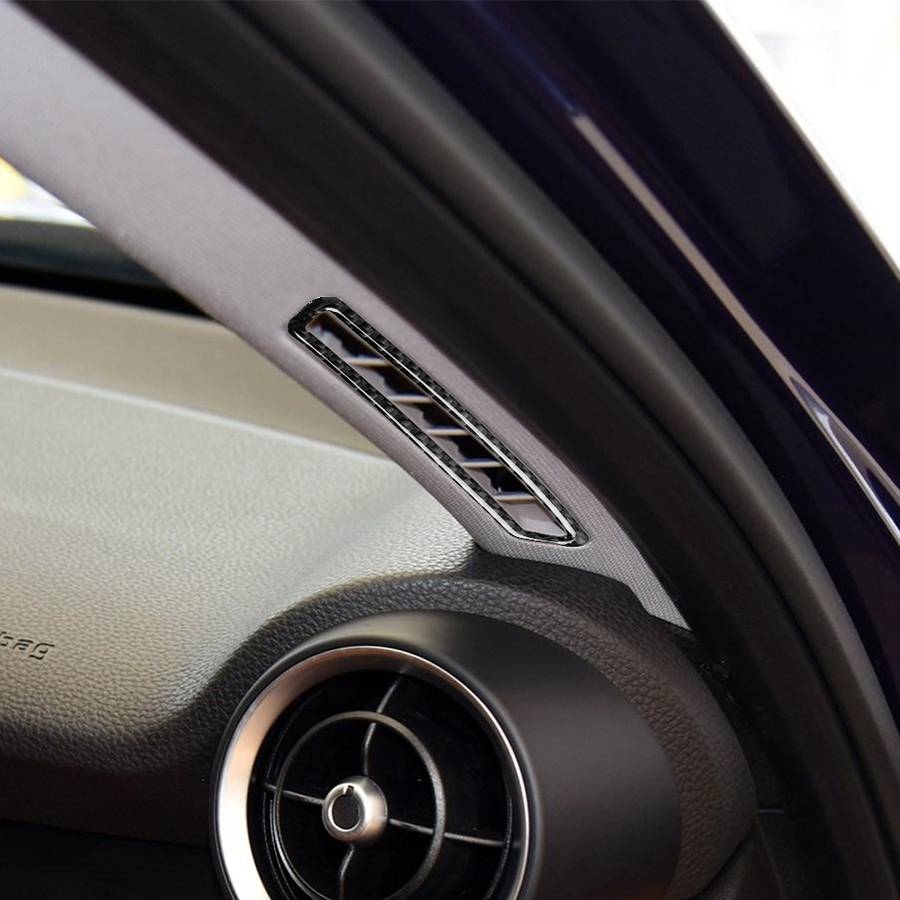 2 in 1 Car Carbon Fiber A-pillar Air Outlet Panel Decorative Sticker for Alfa Romeo Giulia 2017-2019