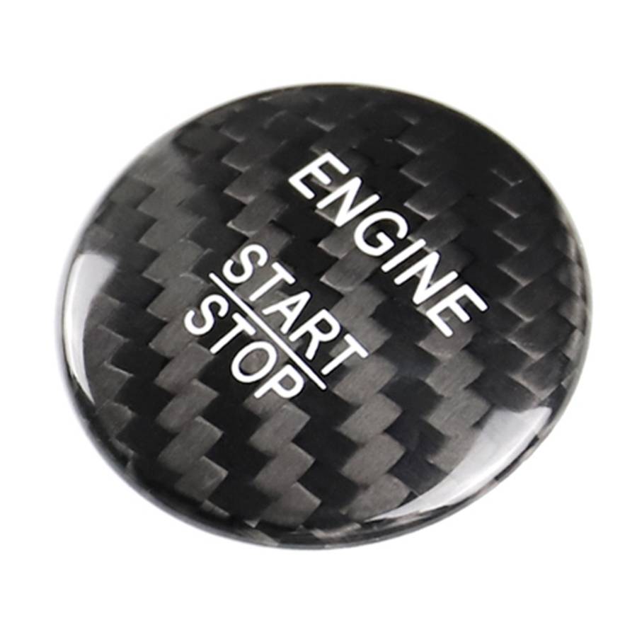 Car Carbon Fiber Solid Color One-click Start Button Decorative Sticker for Mercedes-Benz Left and Ri