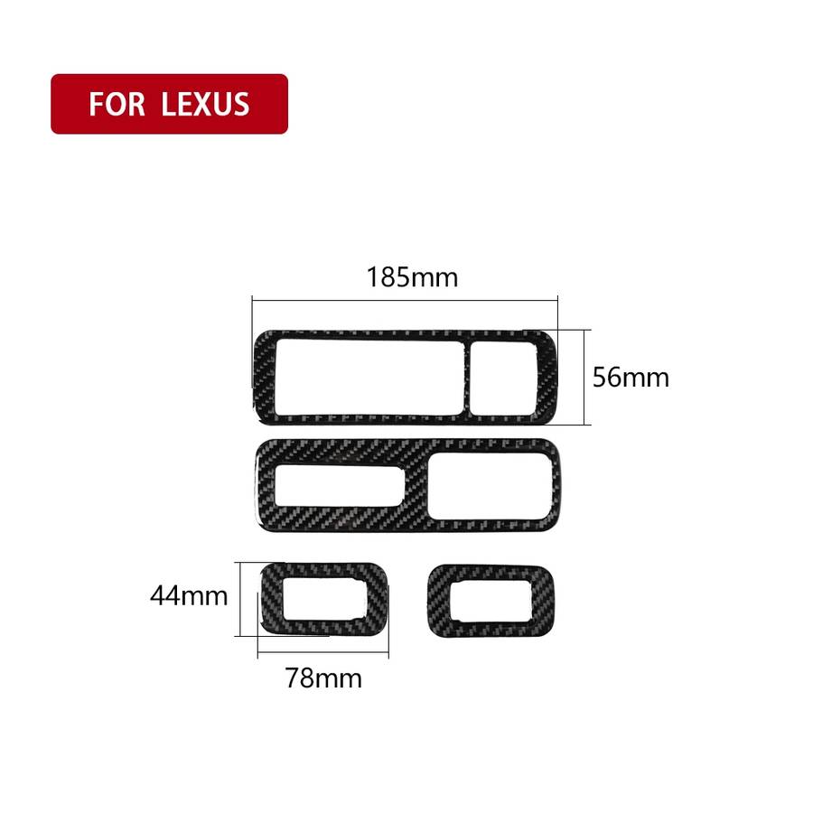 Car Carbon Fiber Window Glass Lift Decorative Sticker for Lexus RX300 / 270 / 200T / 450h 2016-2019,