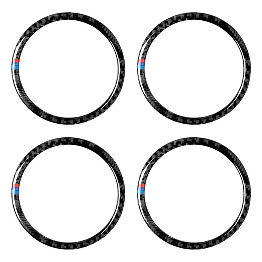 4 in 1 Car Carbon Fiber Tricolor Horn Ring Decorative Sticker for BMW 2008-2013 E70 / 2008-2014 E71,