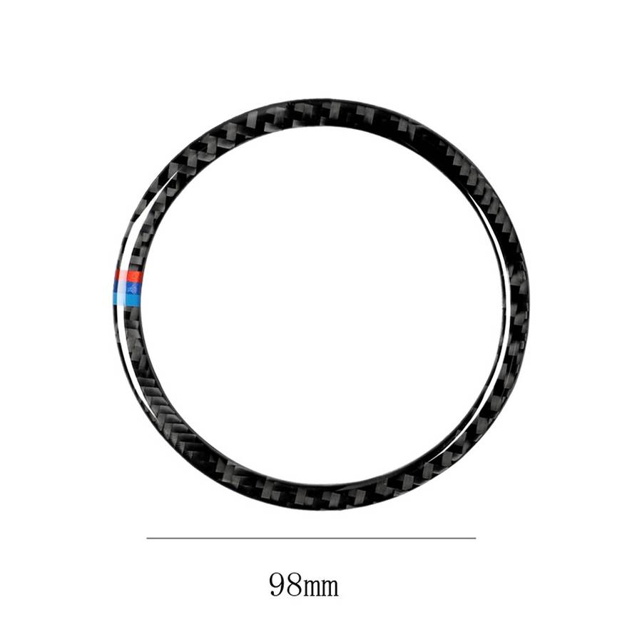 4 in 1 Car Carbon Fiber Tricolor Horn Ring Decorative Sticker for BMW 2008-2013 E70 / 2008-2014 E71,