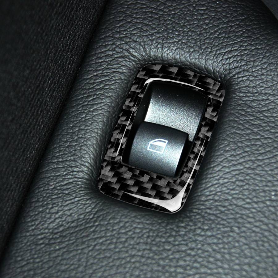 4 in 1 Car Carbon Fiber Tricolor Window Lift Switch Panel Decorative Sticker for BMW 2008-2013 X5 E7