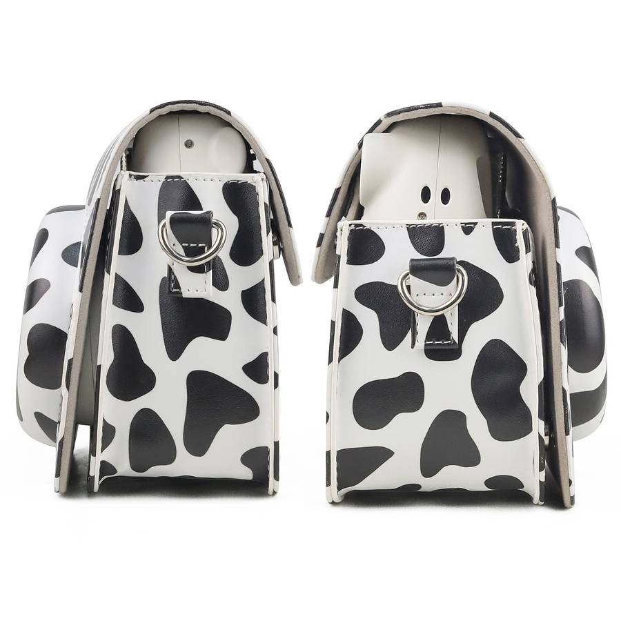 Milk Cow Full Body PU Leather Case Camera Bag with Strap for FUJIFILM instax mini 7+