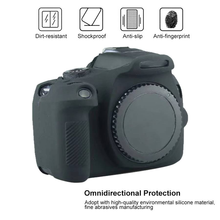 Soft Silicone Protective Case for Canon EOS 2000D (Black)
