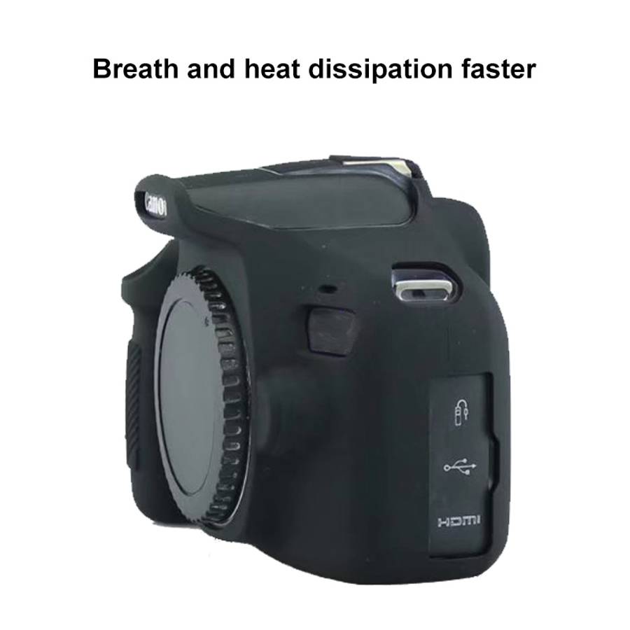 Soft Silicone Protective Case for Canon EOS 2000D (Black)