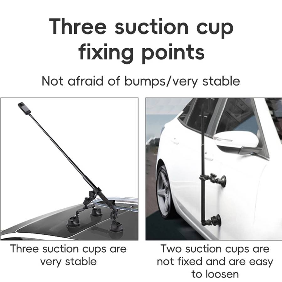 Dual-leg Car Suction Cup Mount with 1/4 inch Screw (Black)