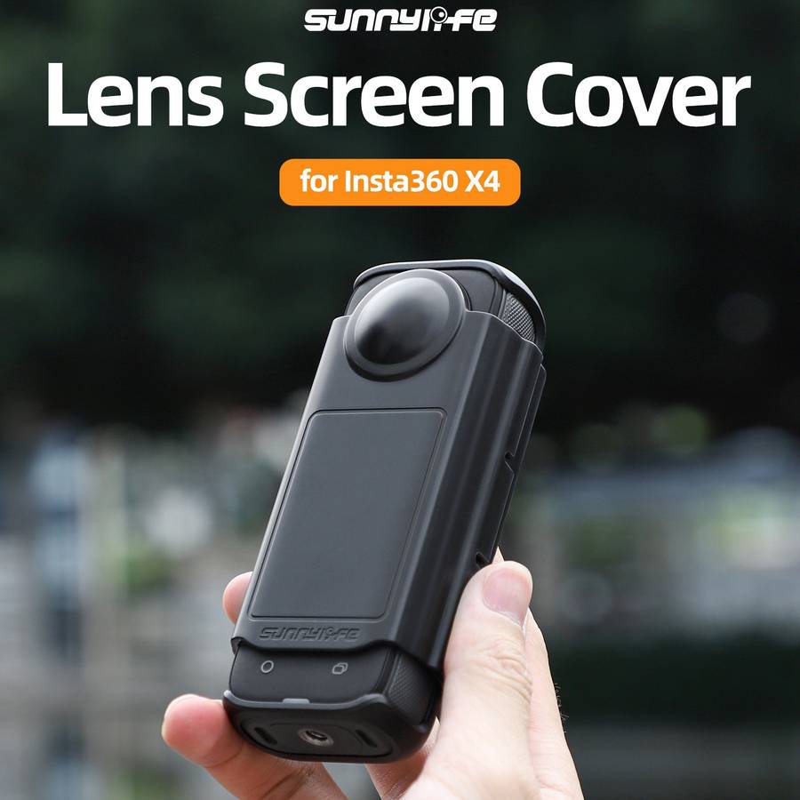 For Insta360 X4 Sunnylife Integrated Lens Screen Protective Cover (Transparent Black)