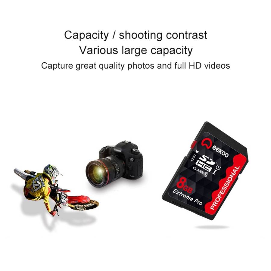 eekoo 8GB High Speed Class 10 SD Memory Card for All Digital Devices with SD Card Slot