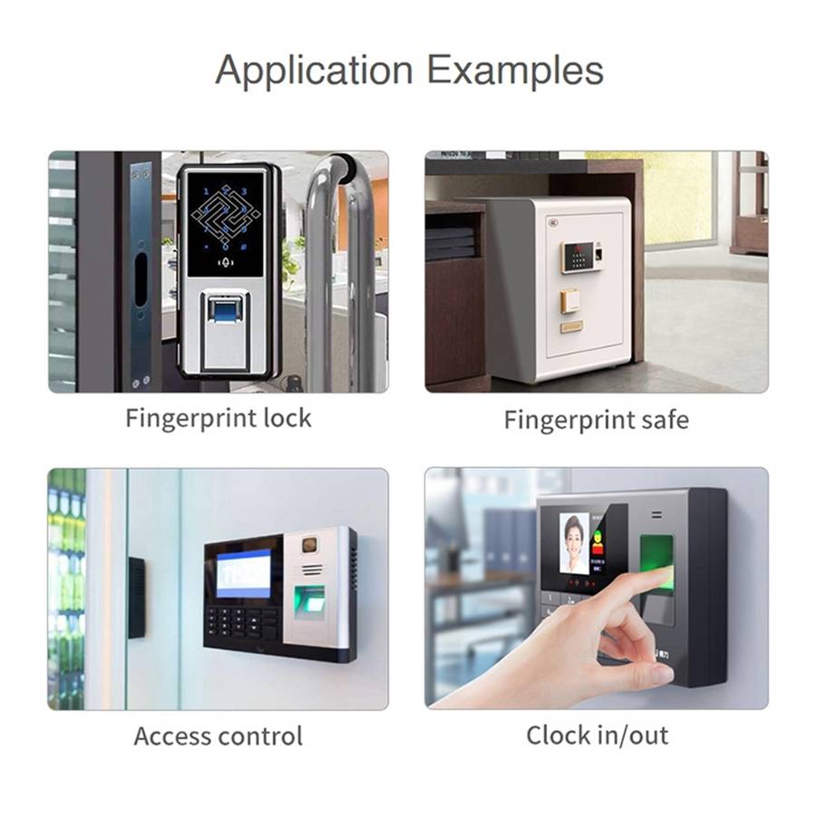 Waveshare UART Rectangle-shaped All-in-One Capacitive Fingerprint Sensor (E), Cortex Processor
