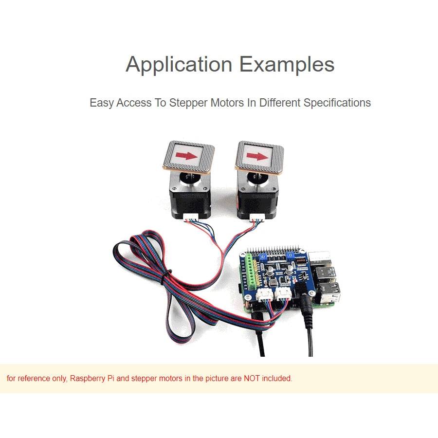 Waveshare HRB8825 Stepper Motor HAT For Raspberry Pi, Drives Two Stepper Motors, Up To 1/32 Microste