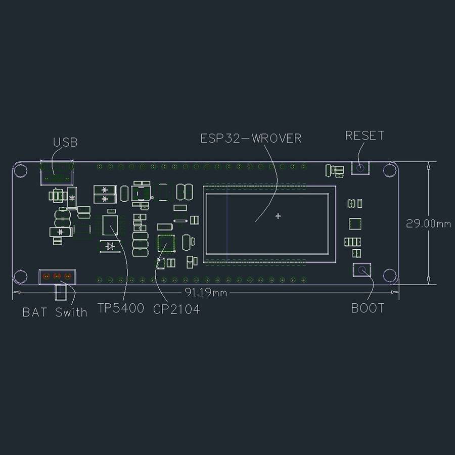 TTGO T-Energy WiFi Wireless Module 18650 Battery Holder ESP32 WROVER Development Board