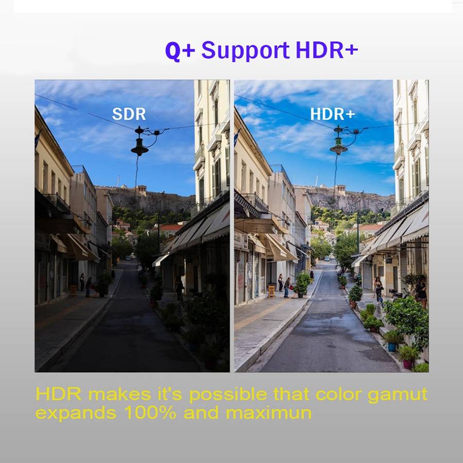 Q+ 6K HD Smart TV BOX,Android 8.1,H6 Quad Core Cortex-A53 Up to 2GHz,4GB+64GB, Support ... (Black)