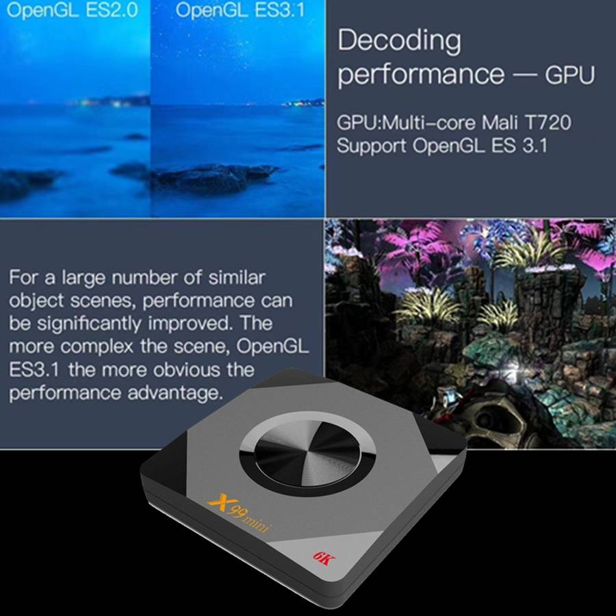X99 Mini 6K HD Smart TV BOX,Android 9.0,Allwinner H6 Quad Core 64-bit ARM Cortex-A53,4GB+32GB, Sup