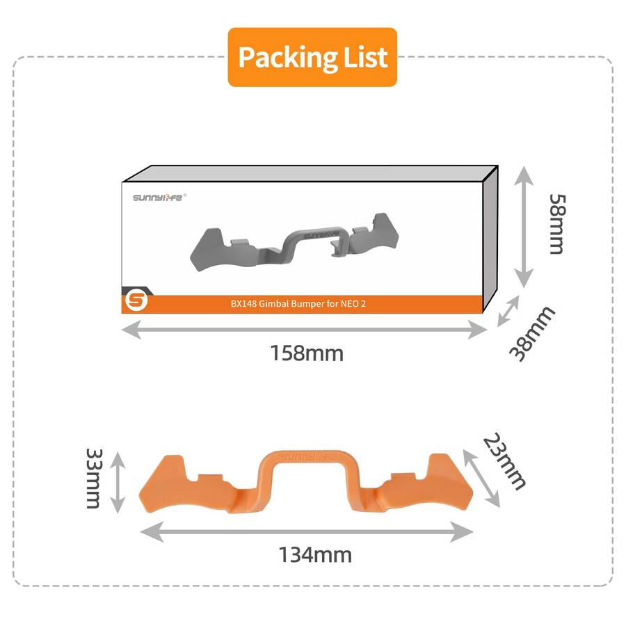 For DJI Neo 2 Sunnylife Quick-Release Gimbal Bumper Drone Lens Camera Guard Bar Protect ... (Grey)