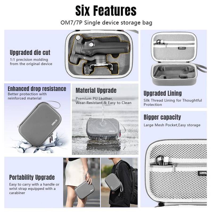 For DJI Osmo Mobile 7 / 7P / 8 STARTRC Portable Body Travel Carrying Bag (Grey)