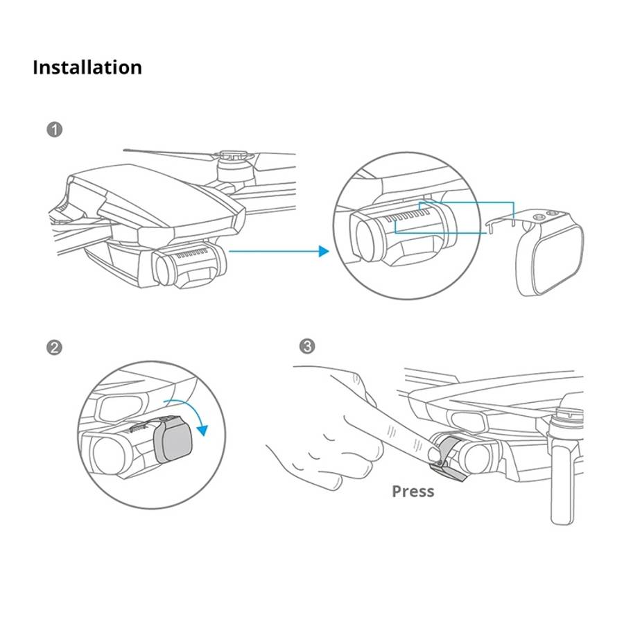 4 PCS PGYTECH P-12A-019 ND8 / 16 / 32 / 64 Dimming Lens Filter Set for DJI Mavic Mini Drone Access
