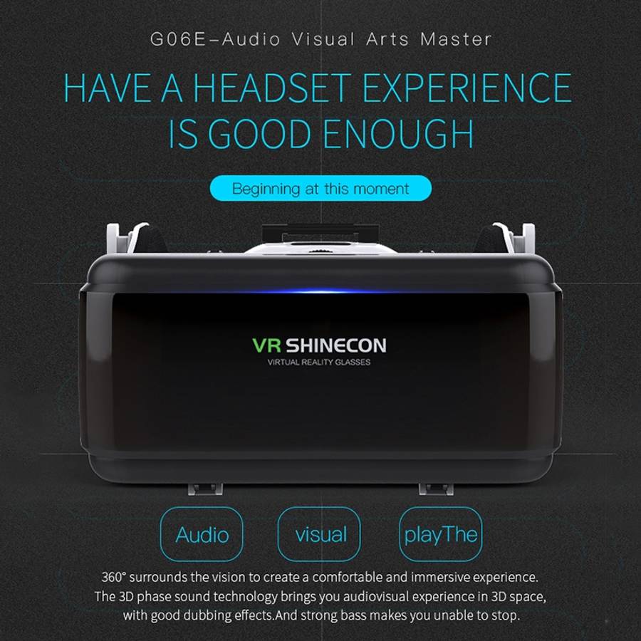 VR SHINECON G06E Virtual Reality 3D Video Glasses Suitable for 4.7 inch - 6.1 inch Sma ... (White)