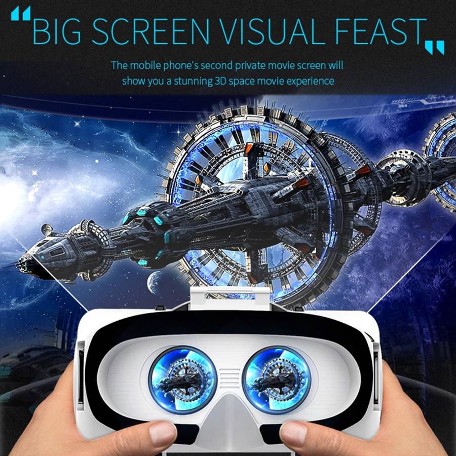 VR SHINECON G06E Virtual Reality 3D Video Glasses Suitable for 4.7 inch - 6.1 inch Sma ... (White)