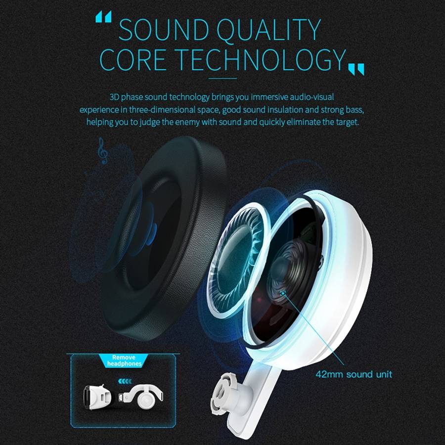 VR SHINECON G06E Virtual Reality 3D Video Glasses Suitable for 4.7 inch - 6.1 inch Sma ... (White)
