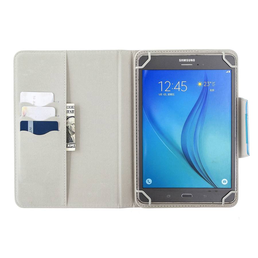 For 8 inch Universal Solid Color Horizontal Flip Leather Case with Card Slots & Ho ... (Dark Blue)