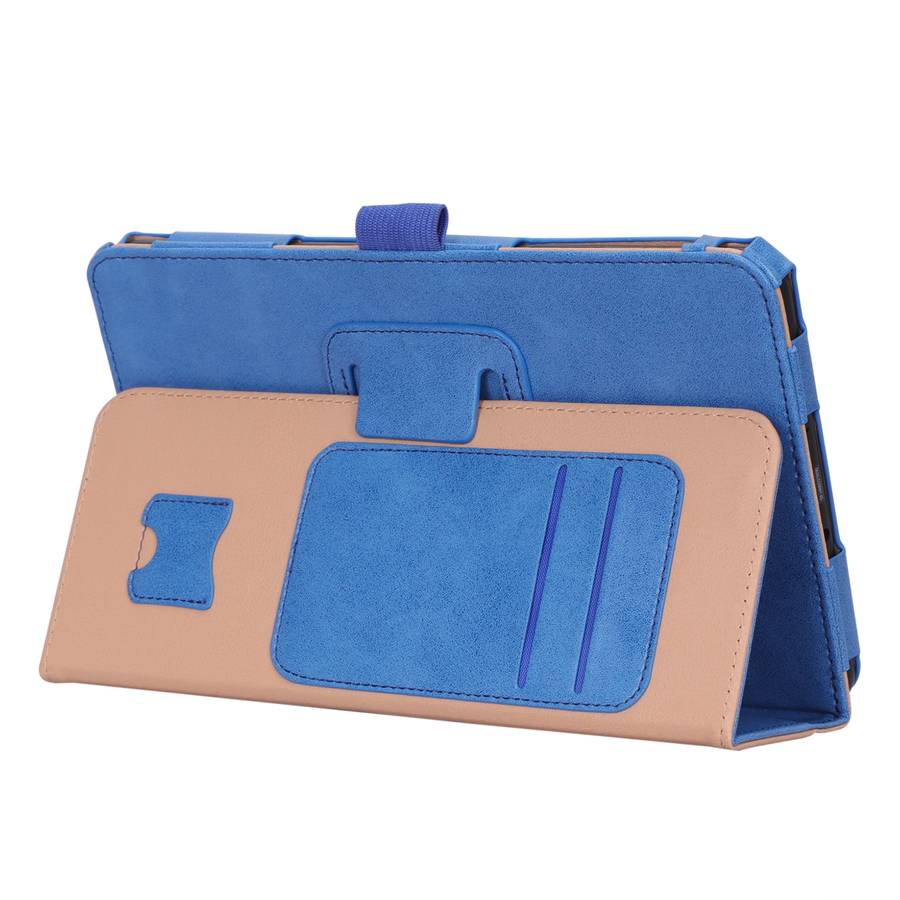 For Samsung Galaxy Tab A 8.0 (2018) T387 Business Retro PU Horizontal Flip Leather Case ... (Blue)