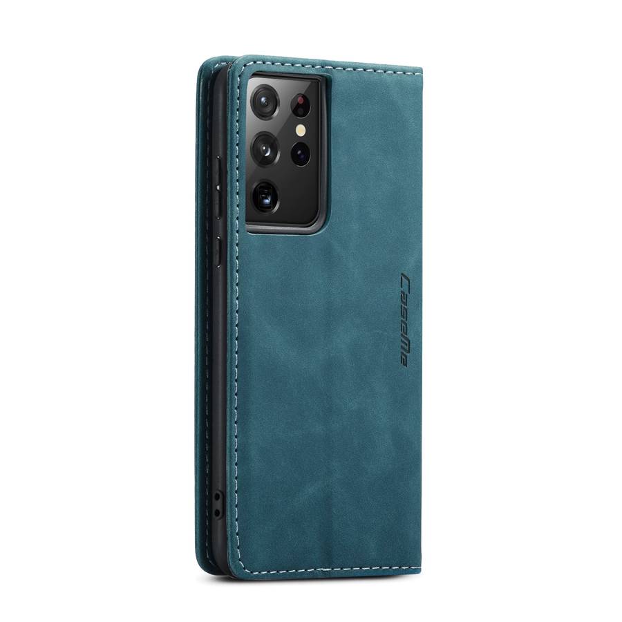 For Samsung Galaxy S21 Ultra 5G CaseMe 013 Multifunctional Horizontal Flip Leather Case ... (Blue)