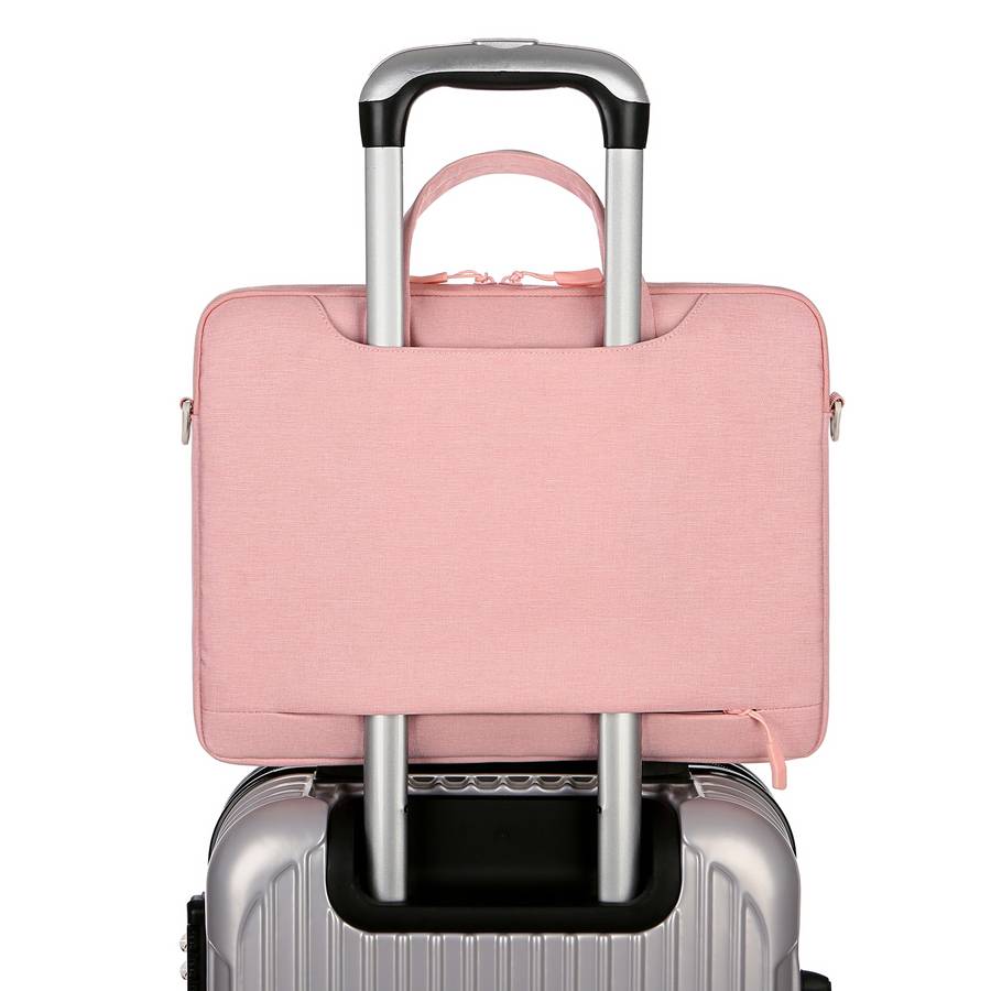 For 13.3-14 inch Laptop Multi-function Laptop Single Shoulder Bag Handbag(Pink)