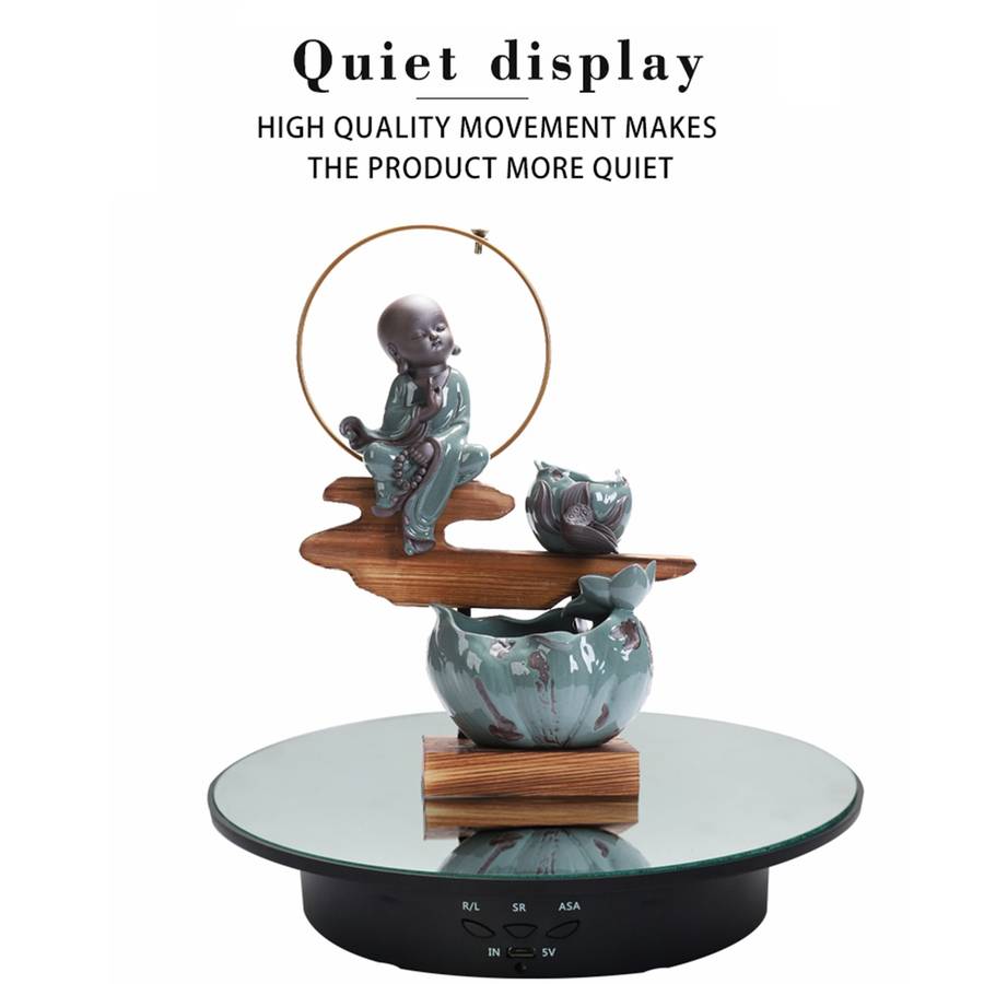 20cm USB Electric Rotating Turntable Display Stand Video Shooting Props Turntable for Photograp